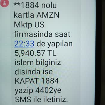 Amazon Kredi Kartımdan İzinsiz İşlemler Yapıldı!