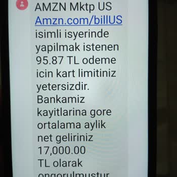 Amazon Kredi Kartımdan İzinsiz İşlemler Yapıldı!