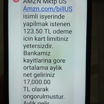 Amazon Kredi Kartımdan İzinsiz İşlemler Yapıldı!