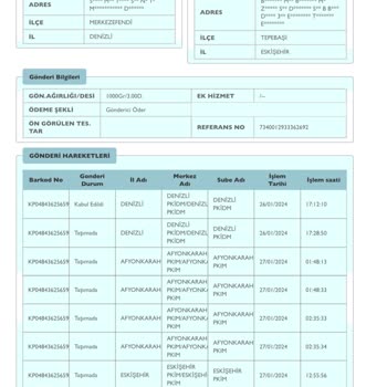 PTT Kargo Gelmeyen PTT Pkim Eskişehir