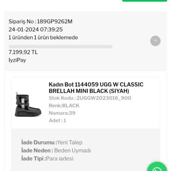 Deriden Bir Haftadır İadeyi Yapmıyor