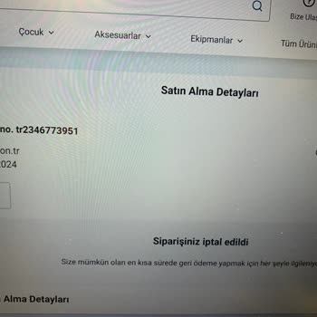 Decathlon Ödemesi Alınan Siparişim İptal Edildi