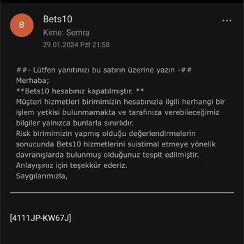 BETS10 Kazanınca Hesabımı Kapattı