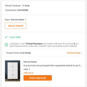 Aras Kargo Ürünü Teslim Etmediler Ama Adıma Teslim Edilmiş Gibi İşlem Yapmışlar