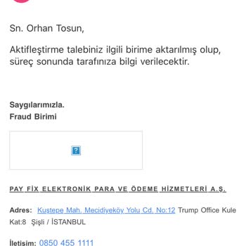 PayFix Hesap Bloke Kaldırma Şifre Bloke Kaldırma İşlemi