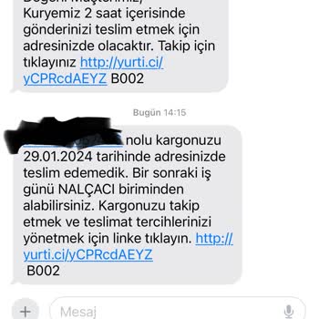 Yurtiçi Kargo Evde Olduğum Halde Teslim Etmeyip Şubeye Götürmesi