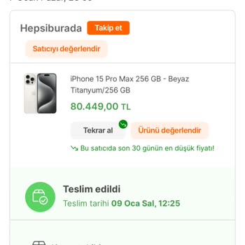 Hepsiburada Aldığım 15 Pro Max'in Fiyatının Düşmesi