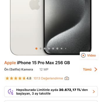 Hepsiburada Aldığım 15 Pro Max'in Fiyatının Düşmesi