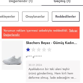 Boyner.com Kullanılmış, Kirli, Deforme Ayakkabı Satıyor