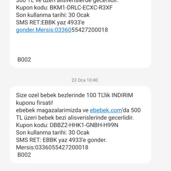 ebebek Laf Olsun Diye Kupon Yolluyorlar