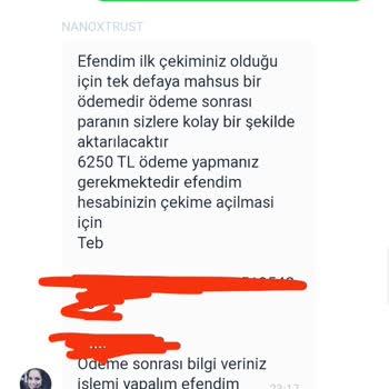 Nanoxtrust Para Çekimi İçin Para İstiyor