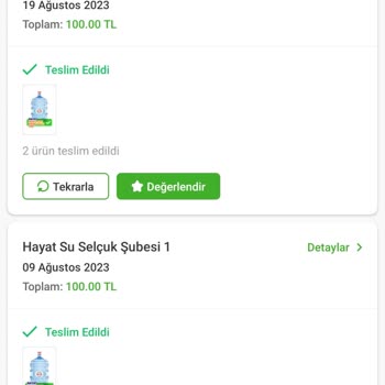 Hayat Su İçecek Hurda Damacana Gönderiyor Ve Değiştirmiyor