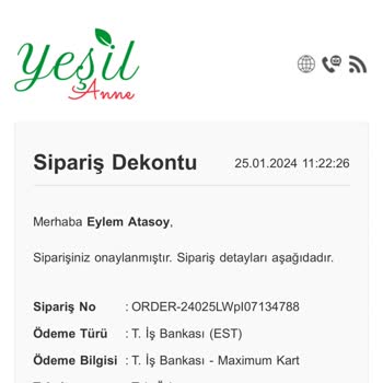 Yeşil Anne Moms Green Ürünlerim Gelmedi