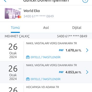 Yapı Kredi Word Eko Kart Taksit Yapmıyor