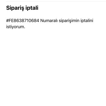 Fedora Beauty Siparişimin İptali Ve Para İadesinin Yapılmaması