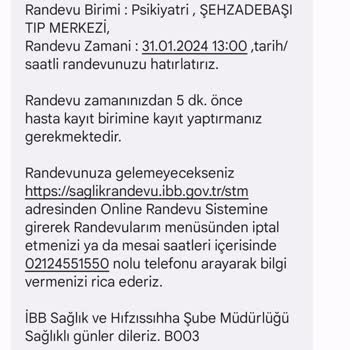 İBB Şehzadebaşı Tıp Merkezinde Numaram Kullanılarak Randevu Alınması