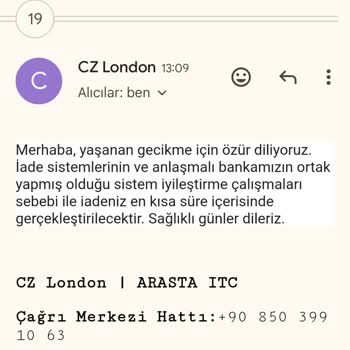 CZ London İade Sürecinde Yaşanan Sorunlar