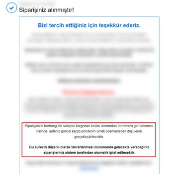 Safir Kimya Kargo Ücretini İade Etmiyor