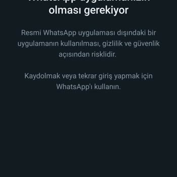 WhatsApp Resmi Uygulama Hatası