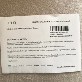 FLO Hatalı Ürün İadesi Yapmıyor Kinetix Marka