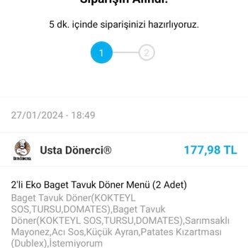 Tıkla Gelsin Tıkla Geldi Sipariş İptali.