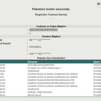 UPS Türkiye Sorumsuzluğu İade İşlemleri