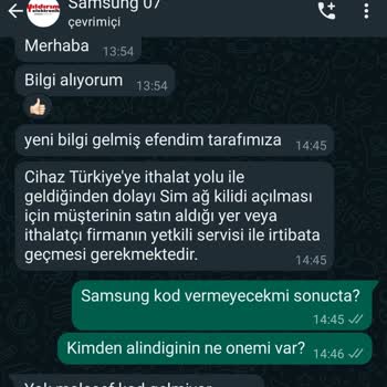 Samsung Sim Ağı Kilit Kodu