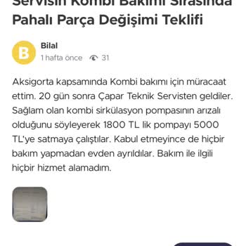 Doğa Sigorta Kombi Bakım Hizmetinde Mağduriyet