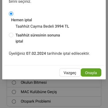 MACfit (Antalya) Cayma Bedeli Tutarsız Rakam