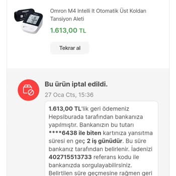 Hepsiburada Sipariş İptalli Para İadesi Sorunu