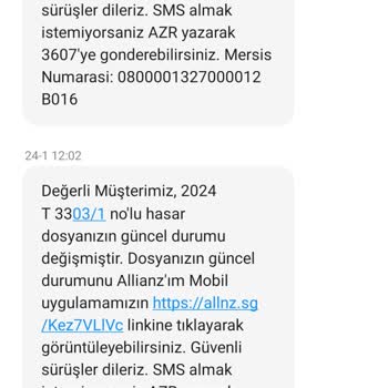 Allianz Sigorta   Alakasız Mesaj Atma