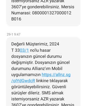 Allianz Sigorta   Alakasız Mesaj Atma