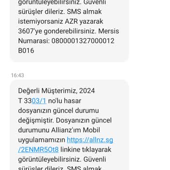Allianz Sigorta   Alakasız Mesaj Atma
