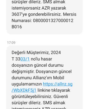 Allianz Sigorta   Alakasız Mesaj Atma