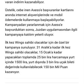 Wings Card Mil Puan Kampanyası