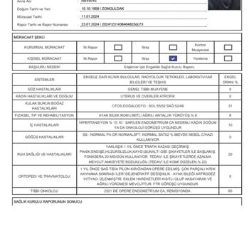 Kocaeli Derince Eğitim ve Araştırma Hastanesi Heyet Raporu Yanlış Verildi