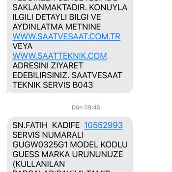 Guess Garanti Kapsamında Değişim
