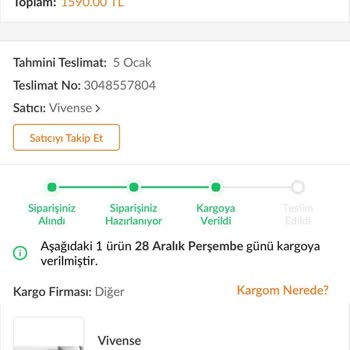 Vivense 3 Ay Geçti Ürün Gelmedi