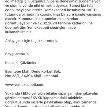 Yemeksepeti Ve Usta Pideci Teslim Edilmeyen Sipariş