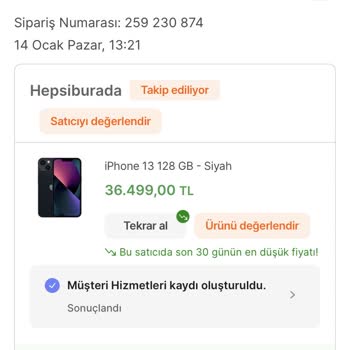 Hepsiburada Ürün Fiyat Düşmesi Nedeniyle Fiyat Farkı Eksik Verildi
