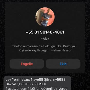 Tether Bilinmeyen Mesaj Bildirimi