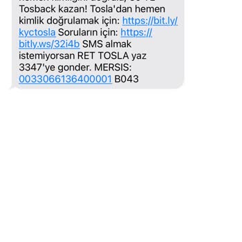 Tosla SMS Atmasına Rağmen Tosback Verilmemesi