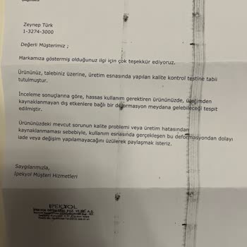İpekyol Ayıplı Ürün Cüzdan Red Aldı