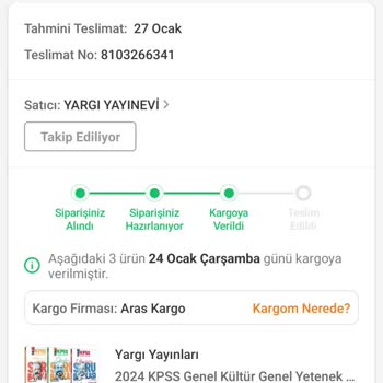Aras Kargo Kargom Hala Seymen Çıkış Şubesinde