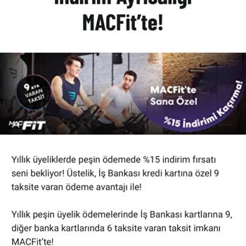 MACfit (Antalya) İnternet Kampanyası Uygulanmıyor. Tutarsızlık Var Gerçekte