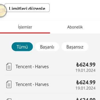 Vodafone Tencent-Harvest Haksız Faturalandırma Sorunu.