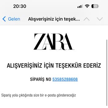 Zara Ürünüm Elime Ulaşmadı