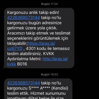 Aras Kargo Ürün Teslim Sıkıntısı