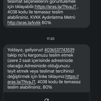 Karaman Aras Kargo'dan Şikayetçiyim