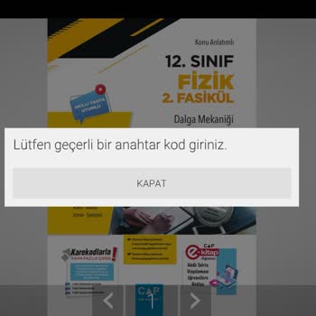 Çap Yayınları Geçerli Kod Girin Hatası Veriyor